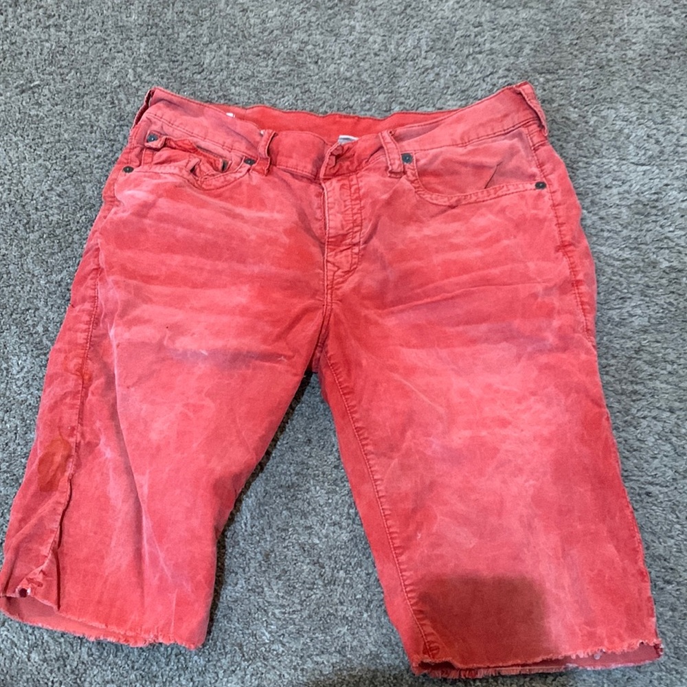 True religion red shorts size 36